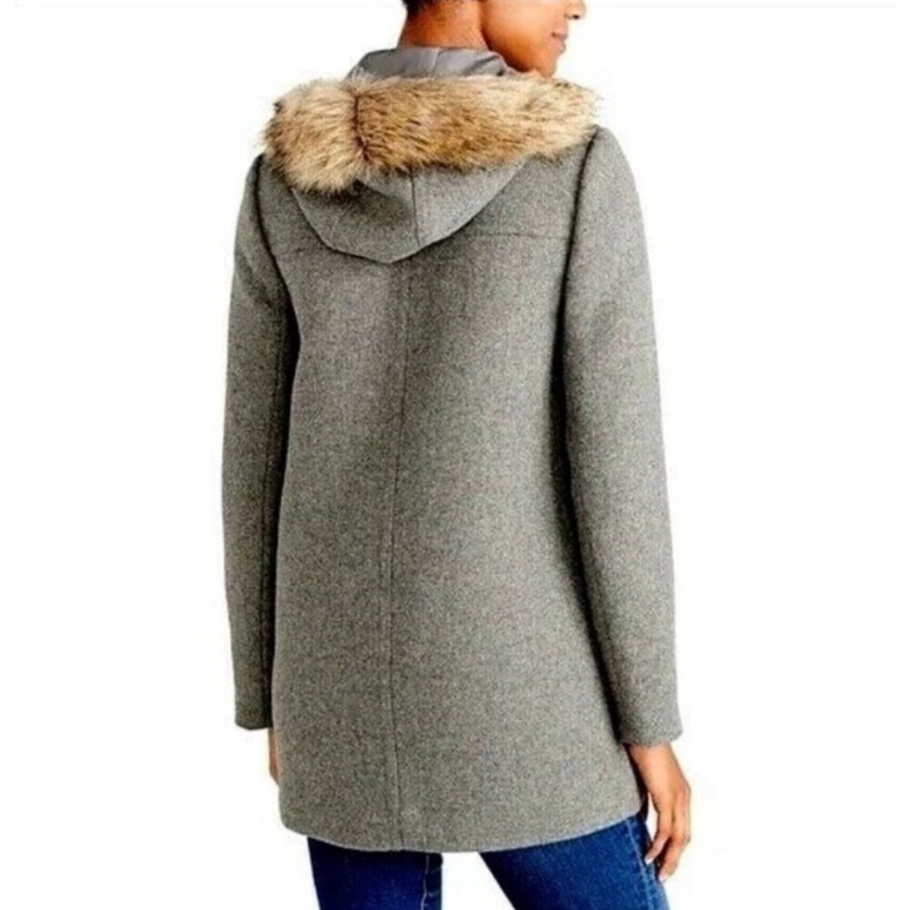 J.Crew Vail Wool Blend Faux Fur Trim Parka Jacket Coat - Picture 2 of 15